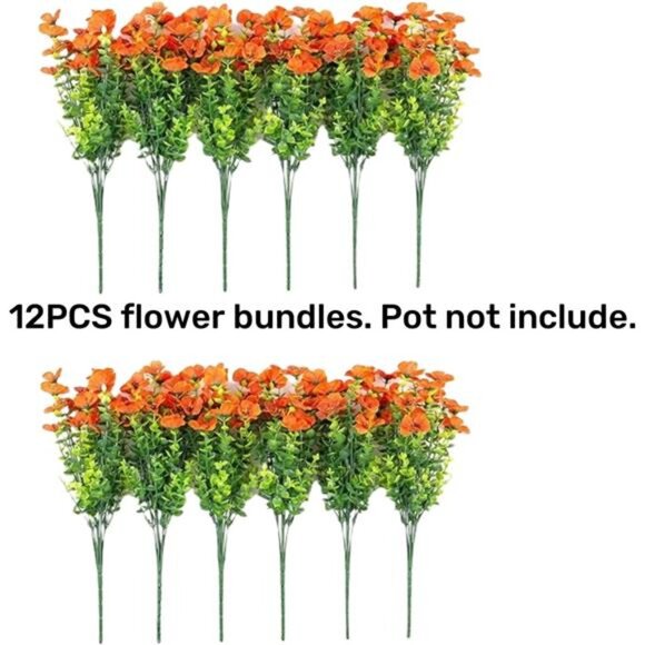 Artificial Fake Fall Mums Flowers Plants for Outdoor Outside Decoration,12Bundle - Picture 5 of 7